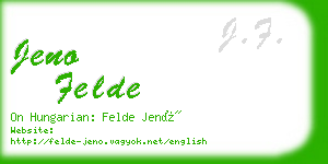 jeno felde business card